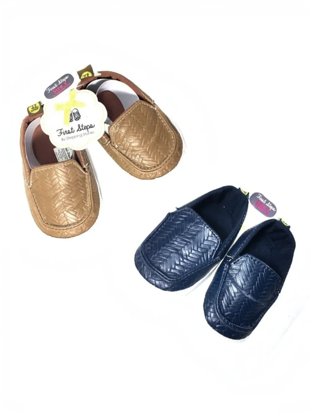 2 NWT First Steps by Stepping Stones Baby Moccasin Loafers Shoes 3 (6–9 Month)